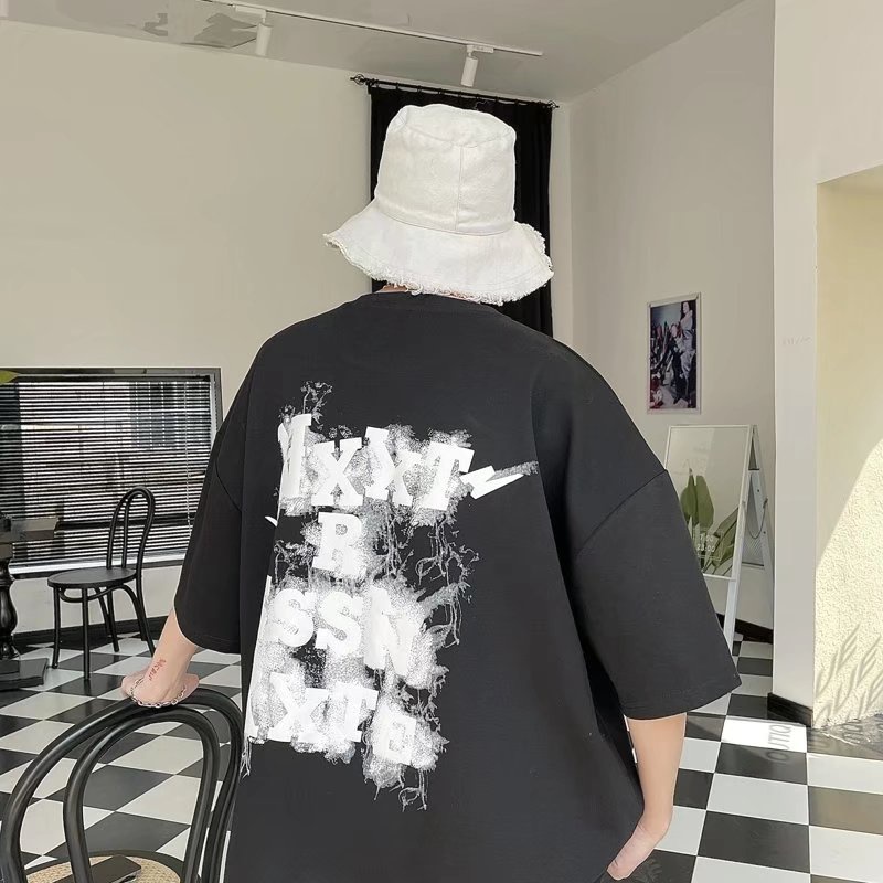 Áo Thun Ngắn Tay Form Rộng Phong Cách Hàn Quốc Dành Cho Nam
