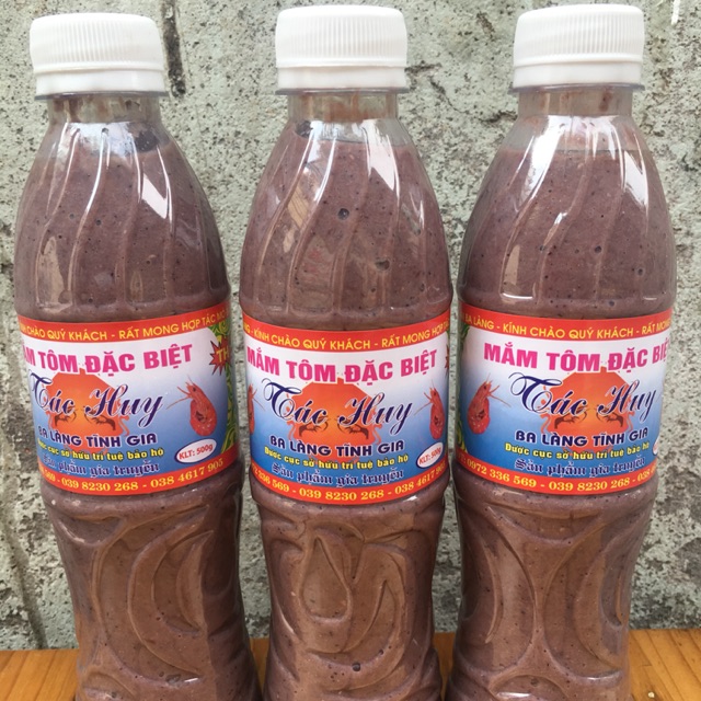 Mắm tôm đặc sản Ba Làng - Thanh Hoá cơ sở Tác Huy (chai 500ml)