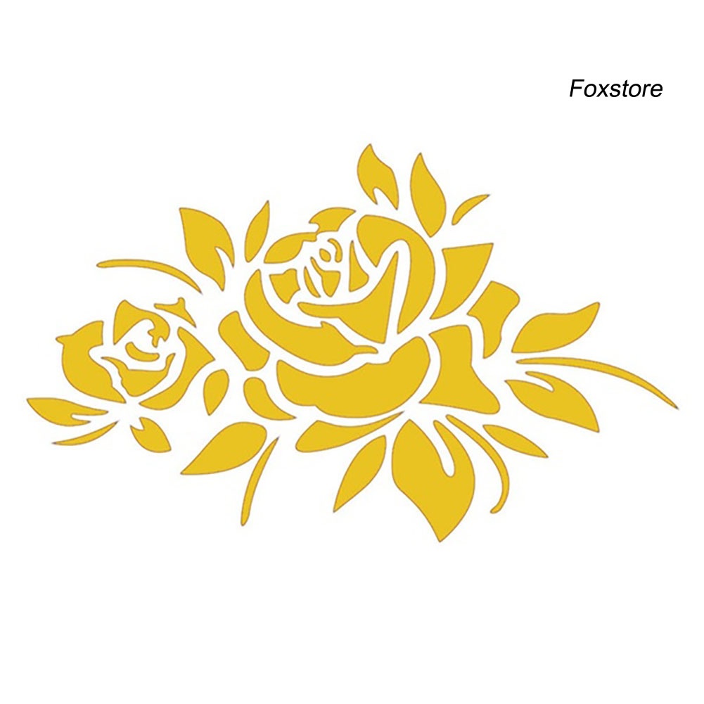 Nhãn Dán Trang Trí Xe Hơi Họa Tiết Hoa Hồng Phản Quang Độc Đáo