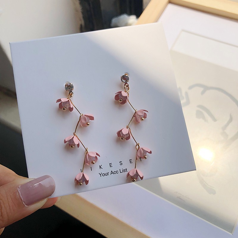 Khuyên Tai Dáng Dài Hình Cánh Hoa A607