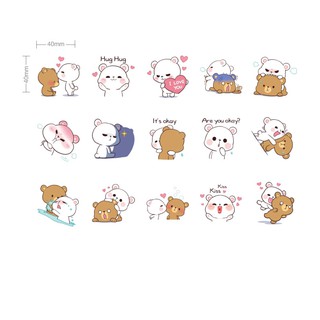 Set 40 chiếc sticker thỏ trắng dễ thương trang trí