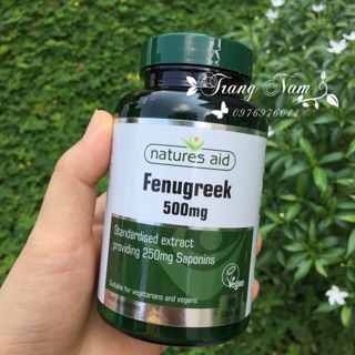 Viên Uống Lợi Sữa Fenugreek Natures Aid 500mg 90 viên (Anh)