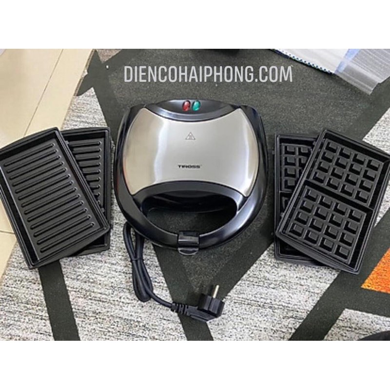 Máy kẹp bánh mỳ Sandwich Tiross TS-513 / TS-9655 Với 3 khuôn ép