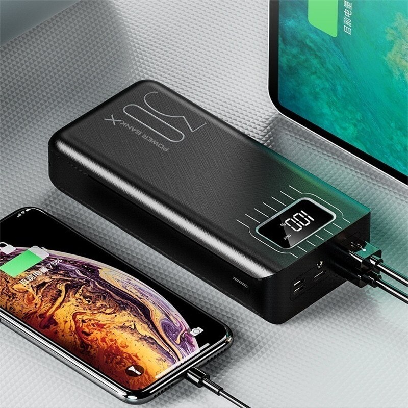 Sẵn sàng Nguồn điện dự phòng 50000mah sạc nhanh USB kép di động với màn hình điện tử Pin ngoài Powerbank