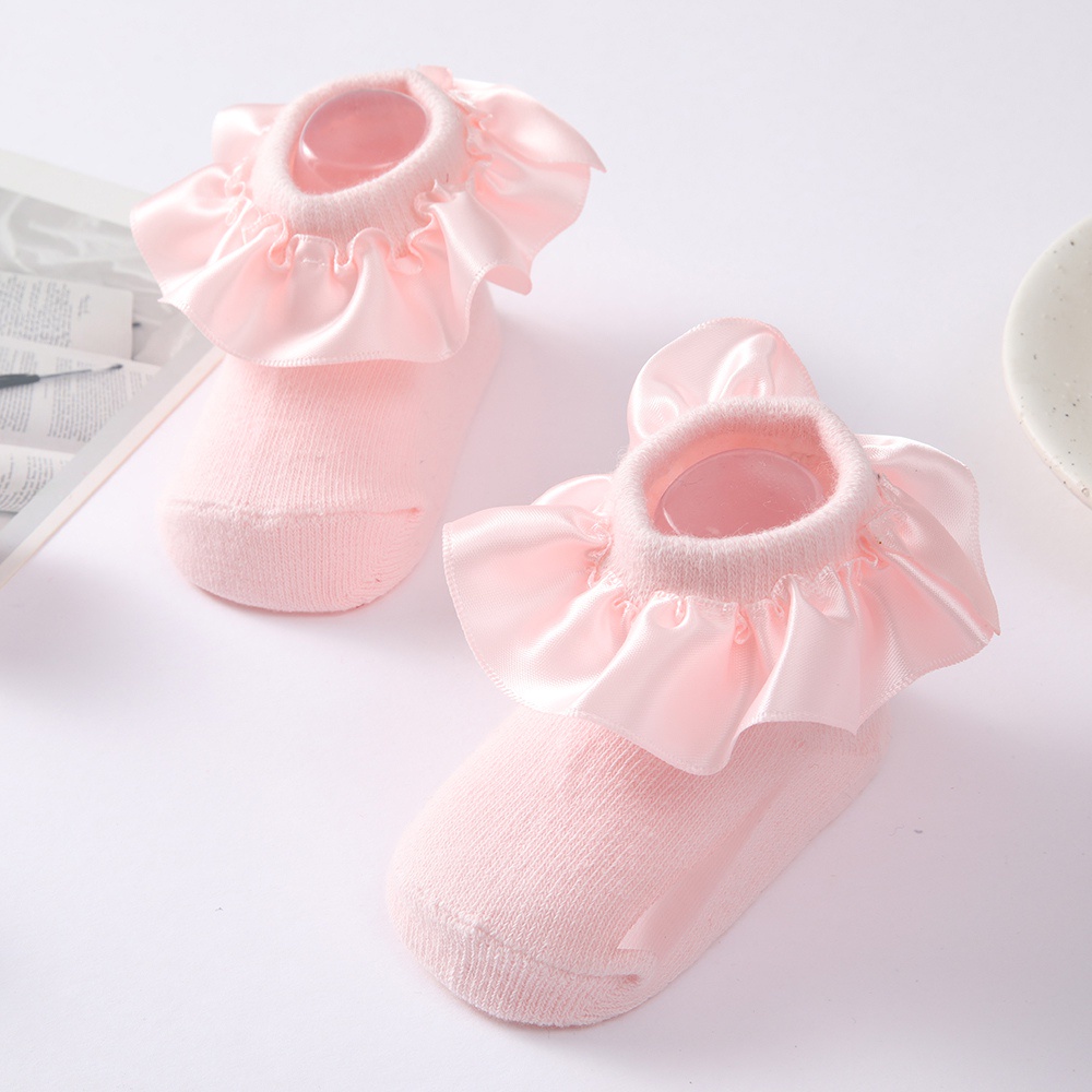 Vớ Cotton Satin Cổ Thấp Thoáng Khí Dành Cho Bé Gái