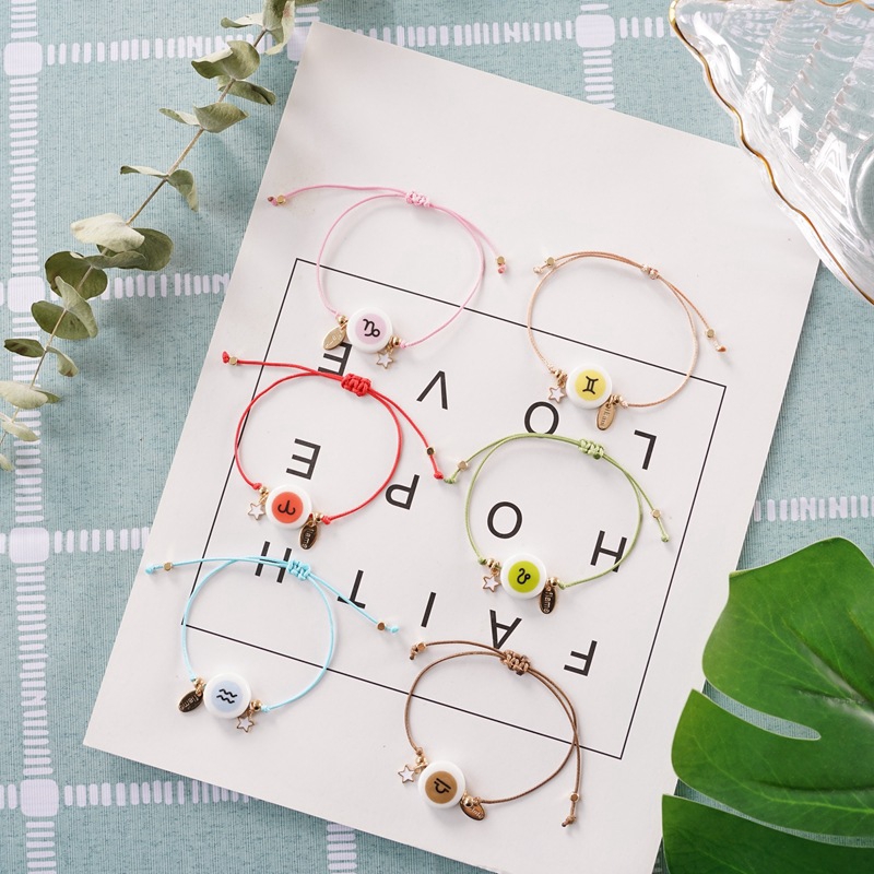 Vòng Đeo Tay Họa Tiết Cung Hoàng Đạo Phong Cách Hàn Quốc Thời Trang