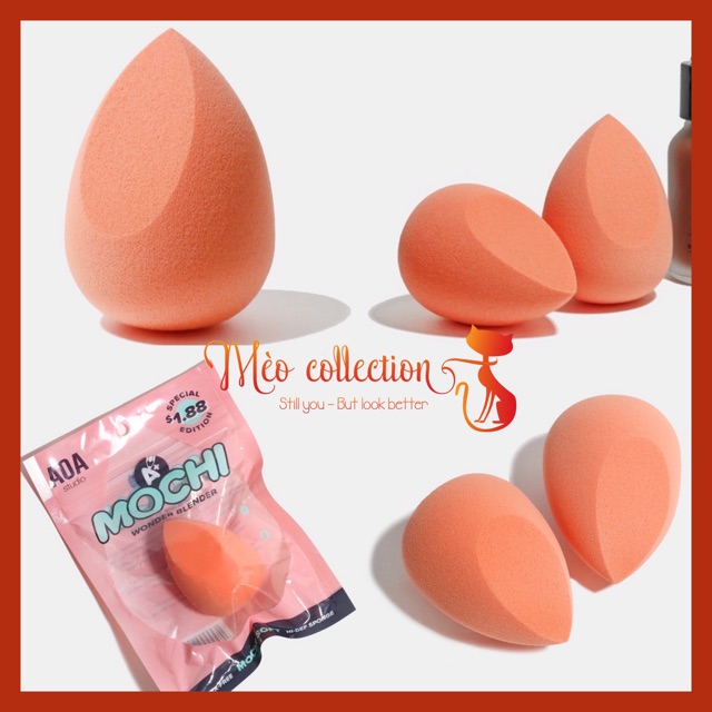 Mút tán kem nền AOA Wonder Blender Paw Paw hình giọt nước và hình vát/ Mochi Wonder Blender Coral