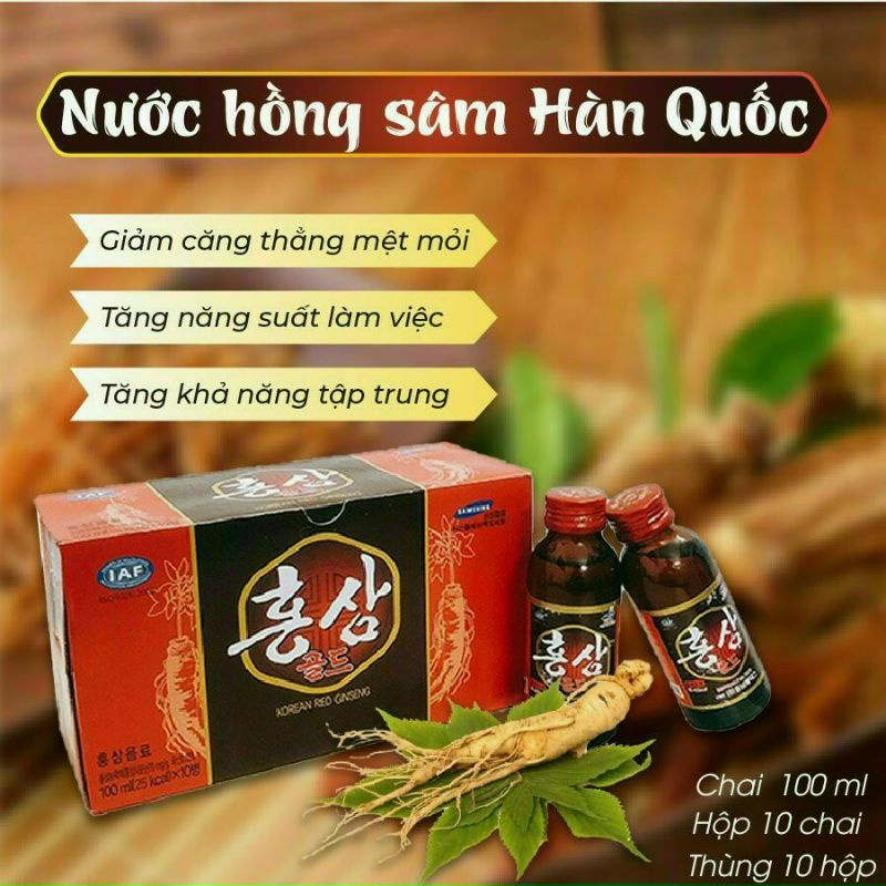 Nước hồng sâm/ Đông trùng hạ thảo hàn quốc 100ml