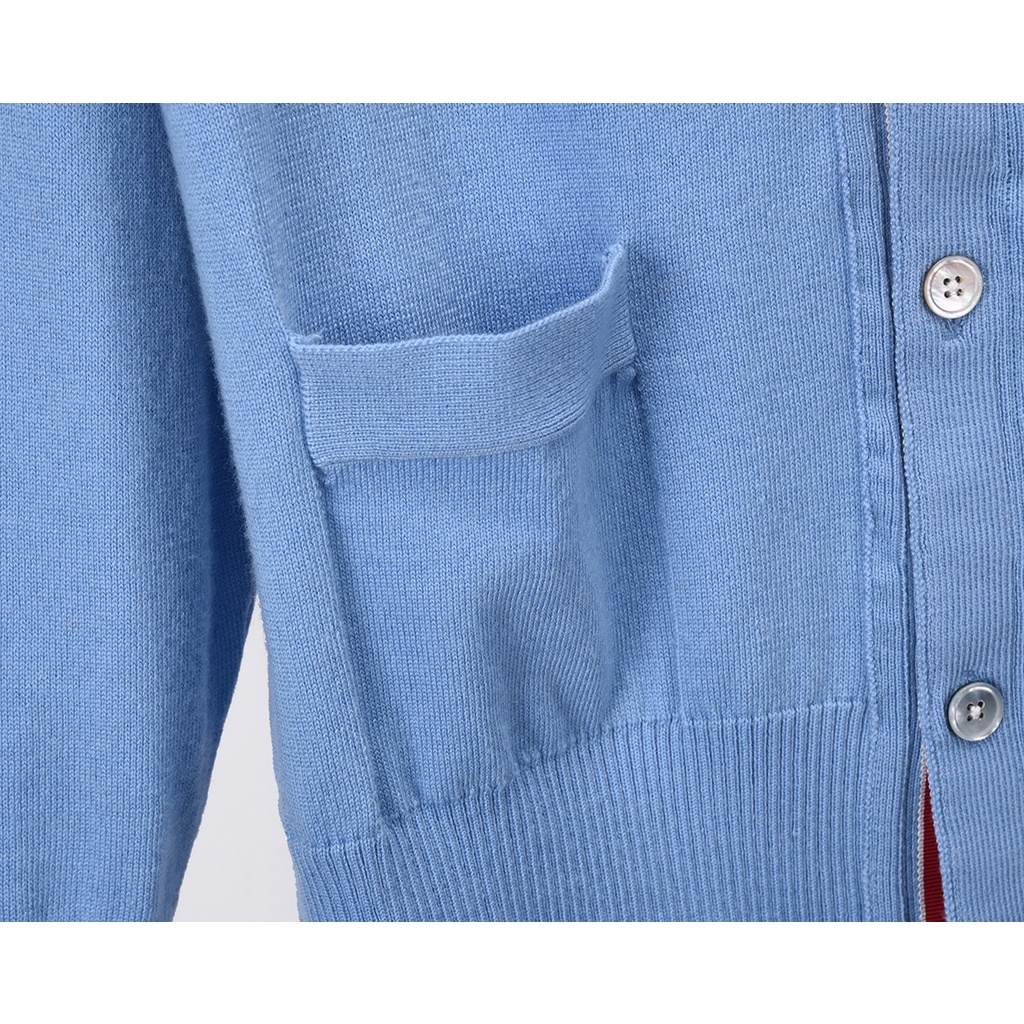 Áo Cardigan nam nữ dệt kim tay dài cổ tim Thom Brow.ne 4-Bar 8819 Áo khoác chất liệu len bông thiết kế tay áo kẻ sọc