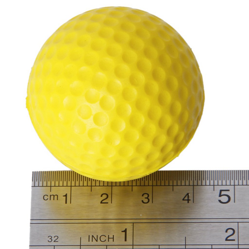 10 Bóng chơi golf bằng PU mềm co giãn màu vàng dùng luyện tập trong nhà
