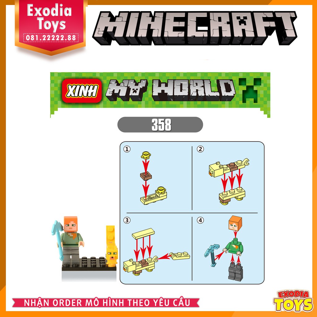 Xếp hình Minifigure nhân vật trò chơi My World : Minecraft - Đồ Chơi Lắp Ghép Sáng Tạo - XINH X0127