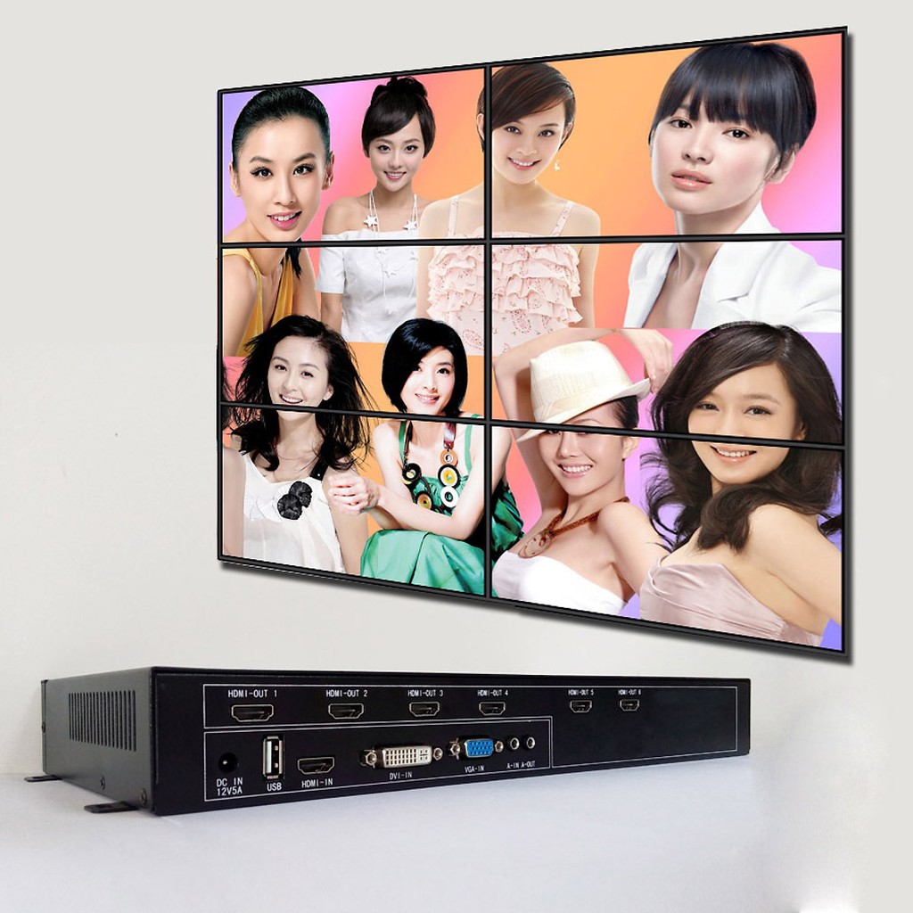 Video wall controller Bộ ghép nhiều màn hình ( Ghép 6 màn ) cao cấp A6L - Hàng Chính Hãng