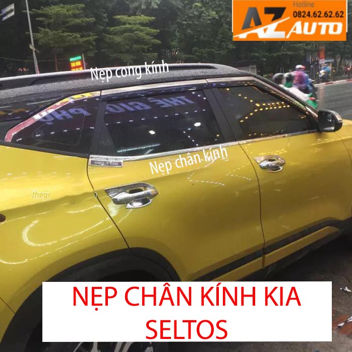Nẹp Chân Kính cong kính Inox Xe Kia Seltos 2020 - 2023