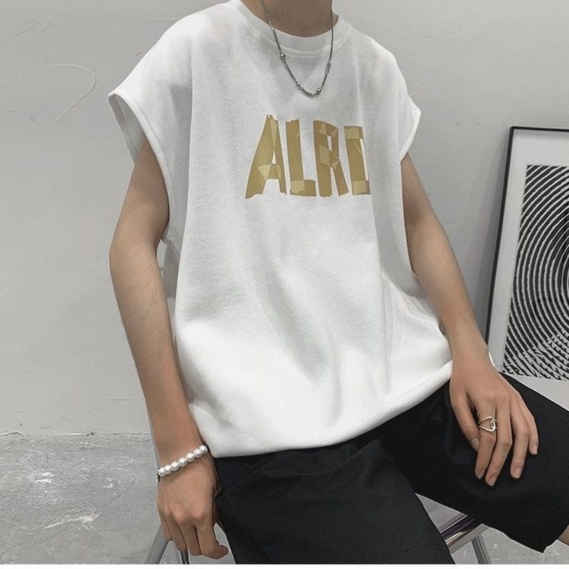 Áo Thun Ba Lỗ Dáng Rộng In Chữ Kiểu Hồng Kông Thời Trang Mùa Hè Cho Nam