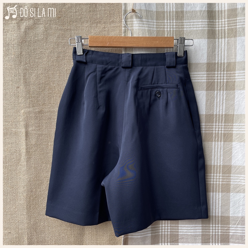 Combo Áo Sơ Mi Tay Ngắn Trắng + Quần Short Xanh Navy | Secondhand | Đô Si La Mi | A125 |