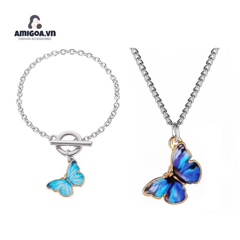✨✨Vòng cổ phối mặt hình bướm nhiều màu sắc thời trang Hàn Quốc