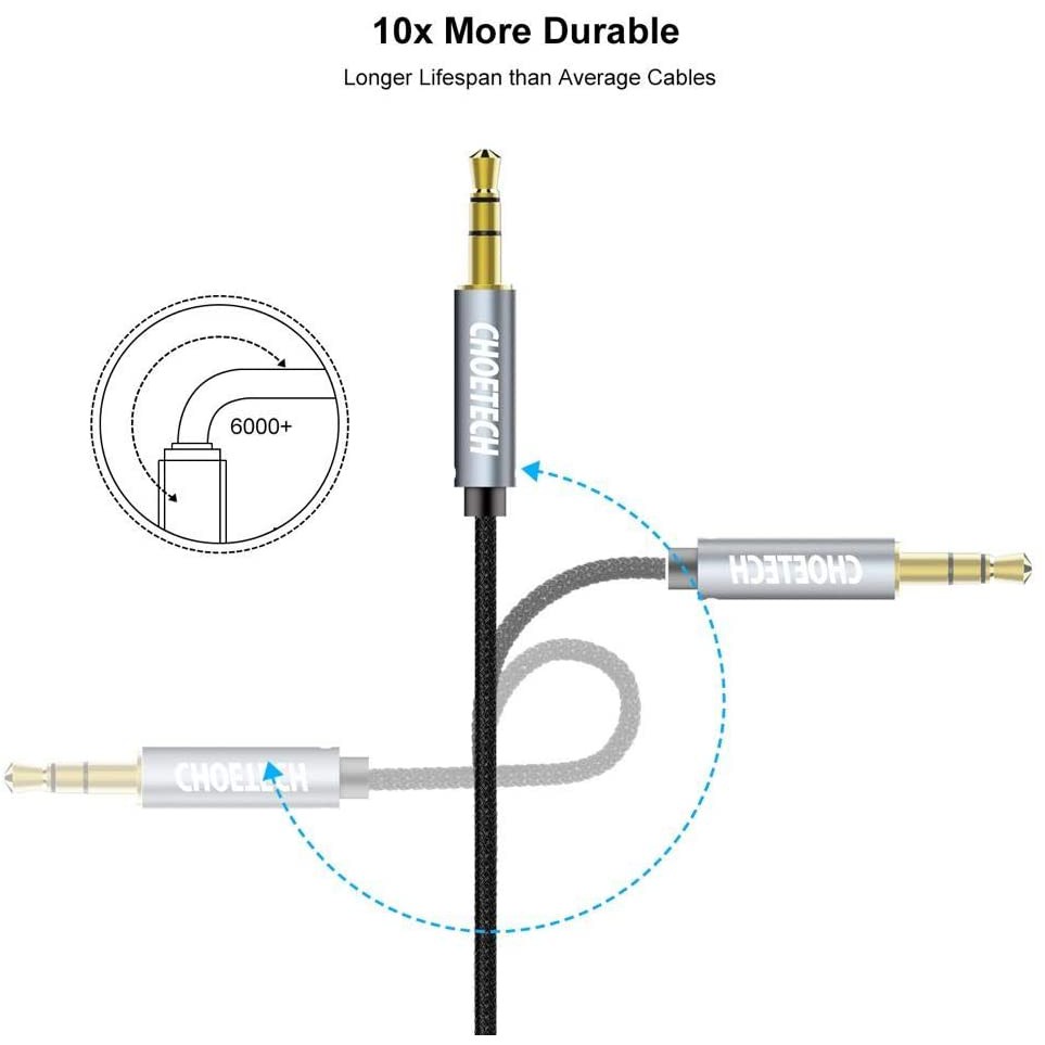 Dây Cáp Nối Dài Âm Thanh 2 Đầu Đực 3.5mm Dài 1.2M CHOETECH AUX002 - Hàng Chính Hãng