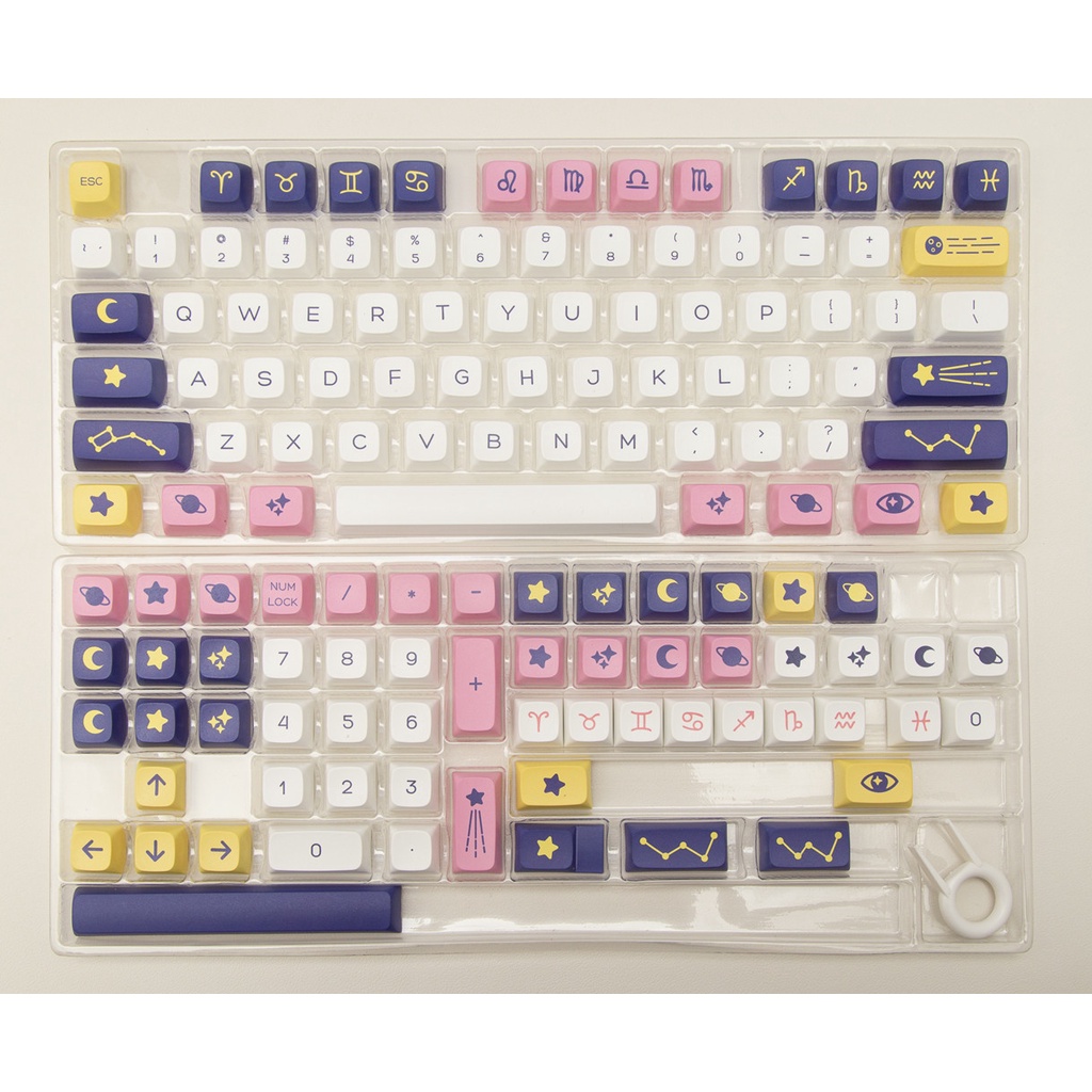 132 Phím Astrology Keycaps XDA Profile Constellation Space PBT Dye Sub Bàn phím cơ  Keycap