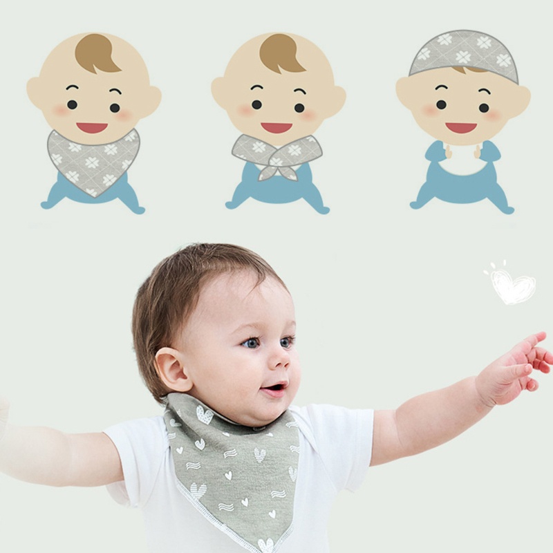 Set 8 Yếm Ăn Cotton Mềm Mại Hình Tam Giác Cho Bé Sơ Sinh