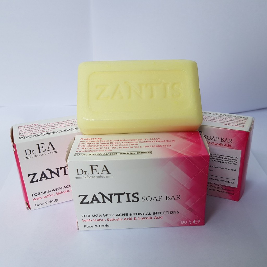 ✅[Chính Hãng] Zantis - Xà Phòng Tắm - Giảm Mụn, Dày Sừng Nang Lông - Dr. EA Zantis Soap Bar, 80g