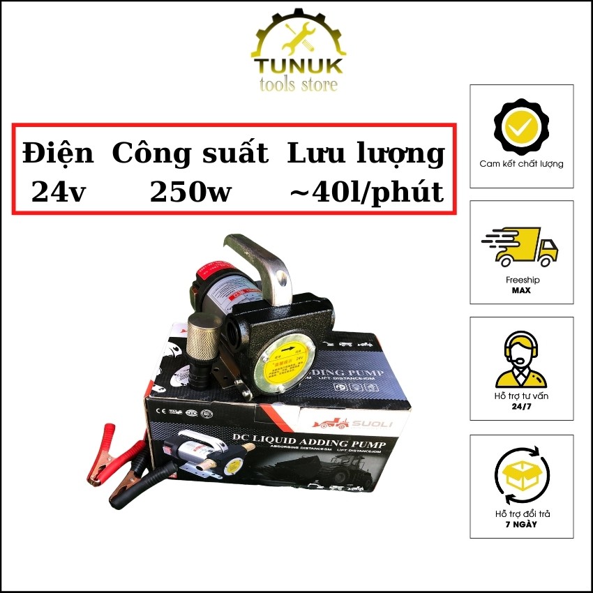 Máy bơm dầu TUNUK, bơm nhớt, diezel , thủy lực , mini 12v 24v 220v, motor lõi đồng lưu lượng 40L/phút