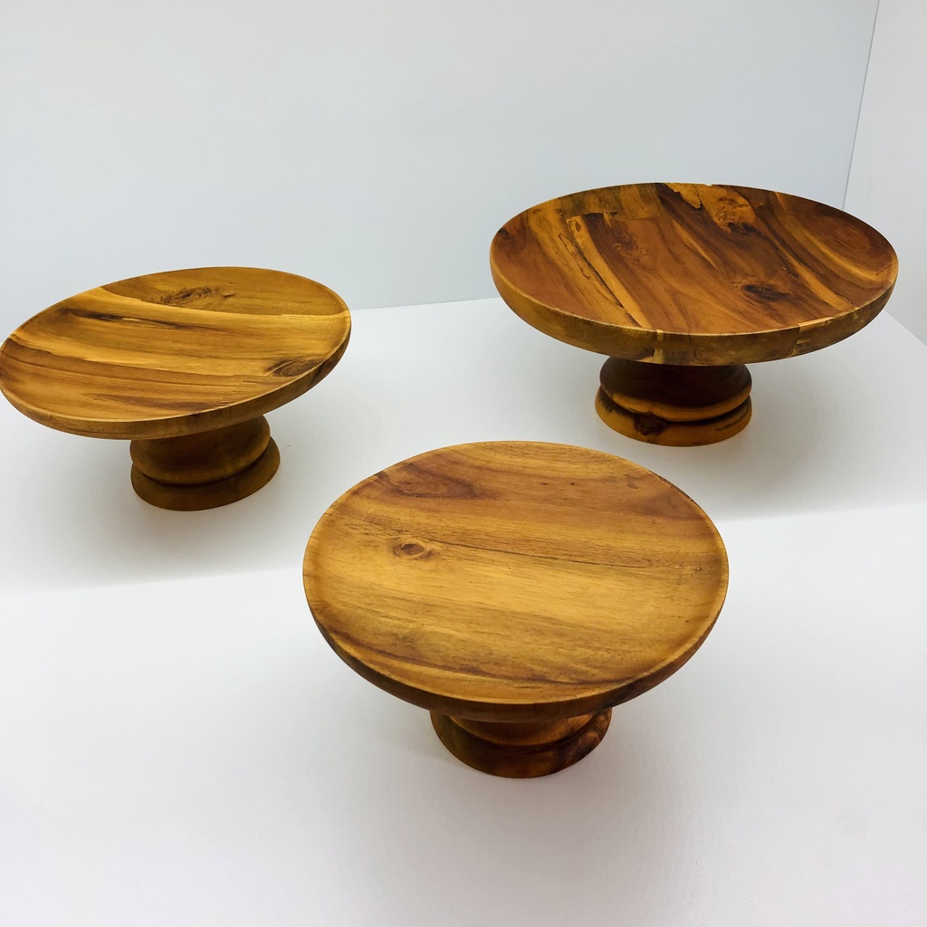 Mâm Bồng, Cake Stand, Đĩa Đựng Hoa Quả Thờ Bằng Gỗ Keo Ghép Của Vitrapro