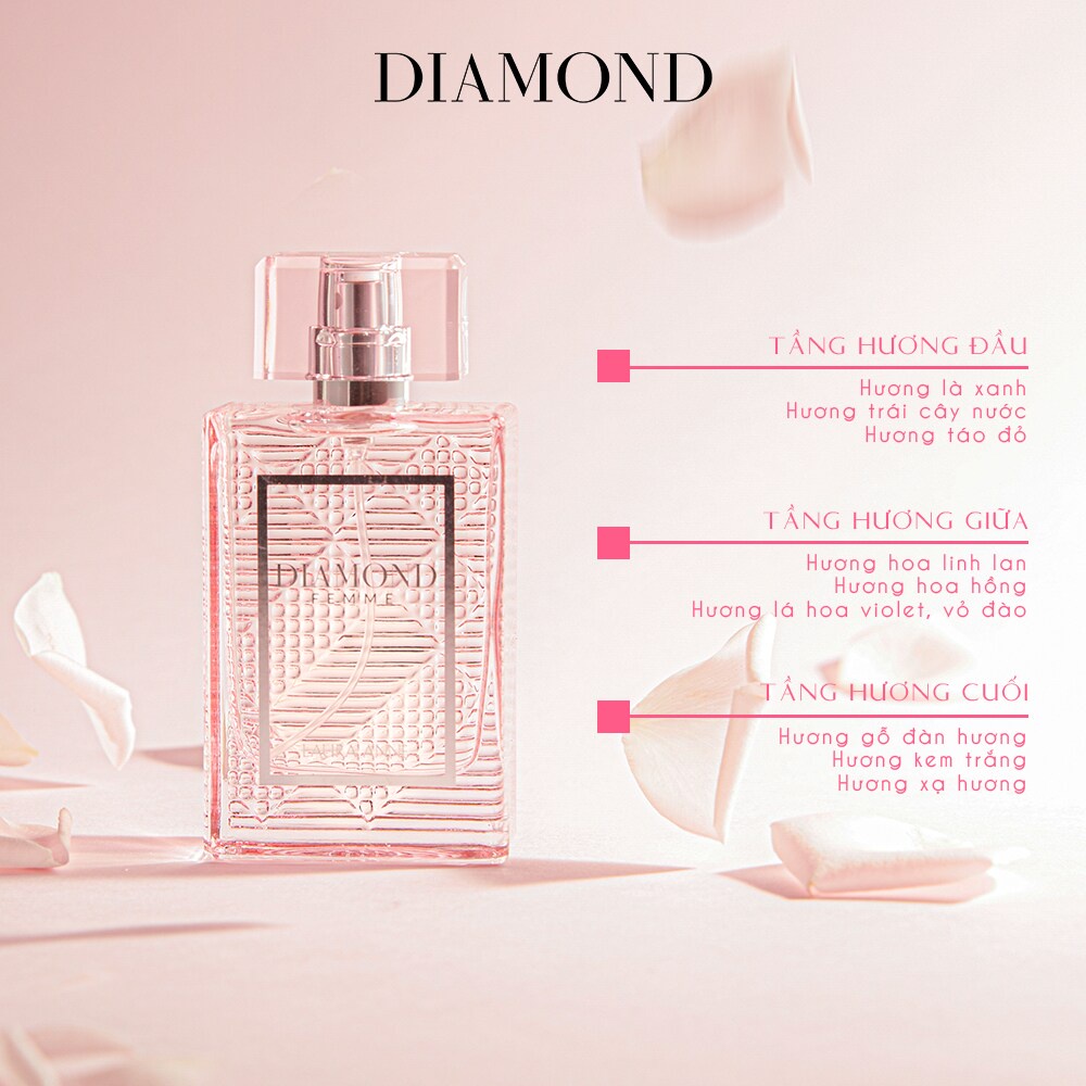 Nước Hoa Laura Anne Diamond Femme 45ml - Pink