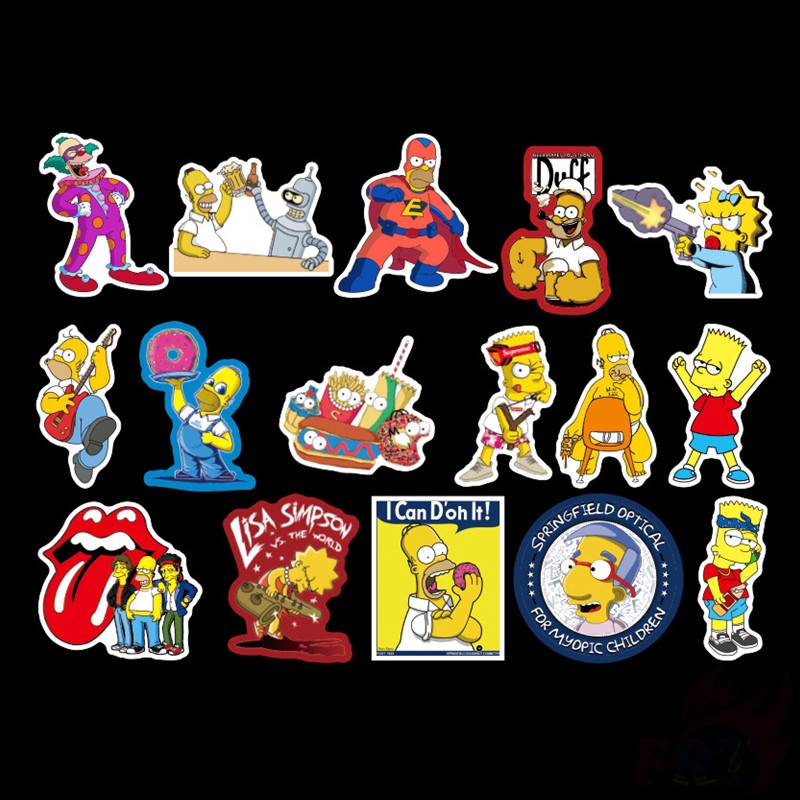 100Pcs/Set ❉ The Simpsons - Series A Giấy và decal dán tường ❉ Cartoon TV Show Mixed Laptop Skateboard Doodle Stickers