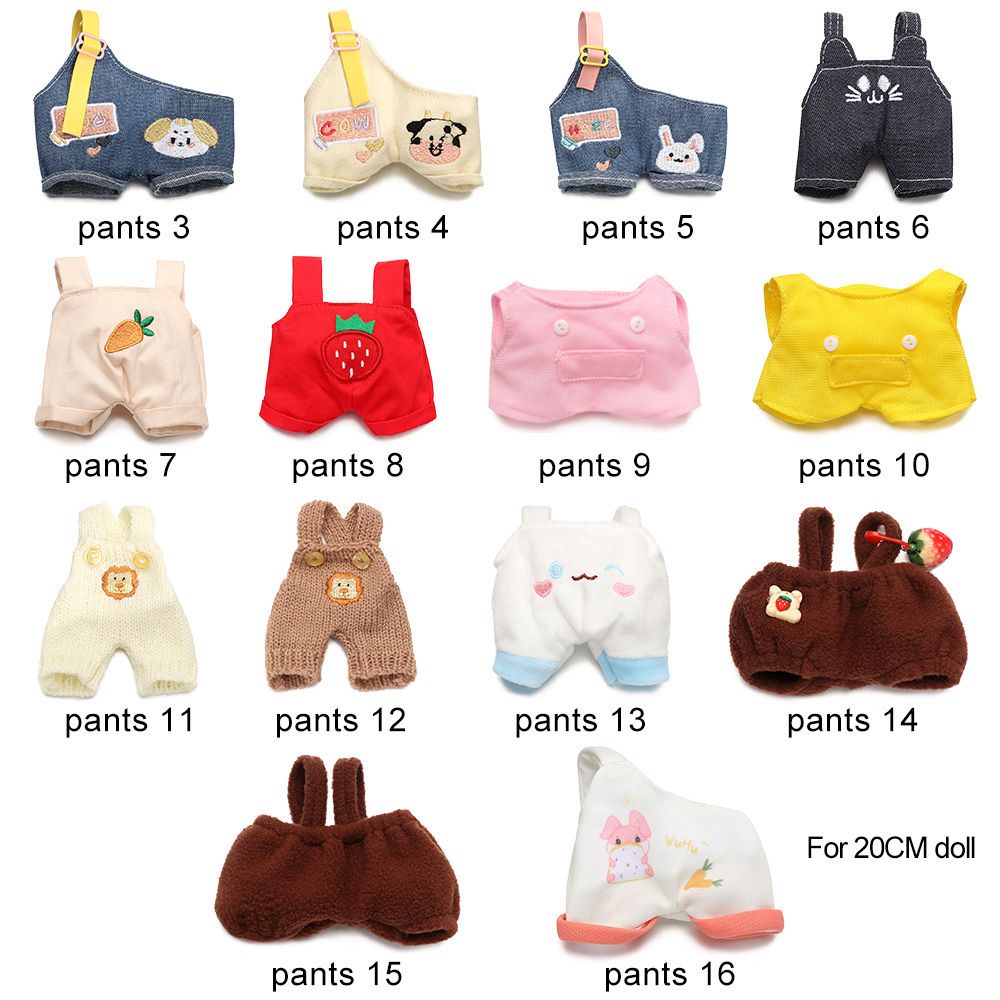 Quần yếm nhồi bông hình động vật cho búp bê 20cm
