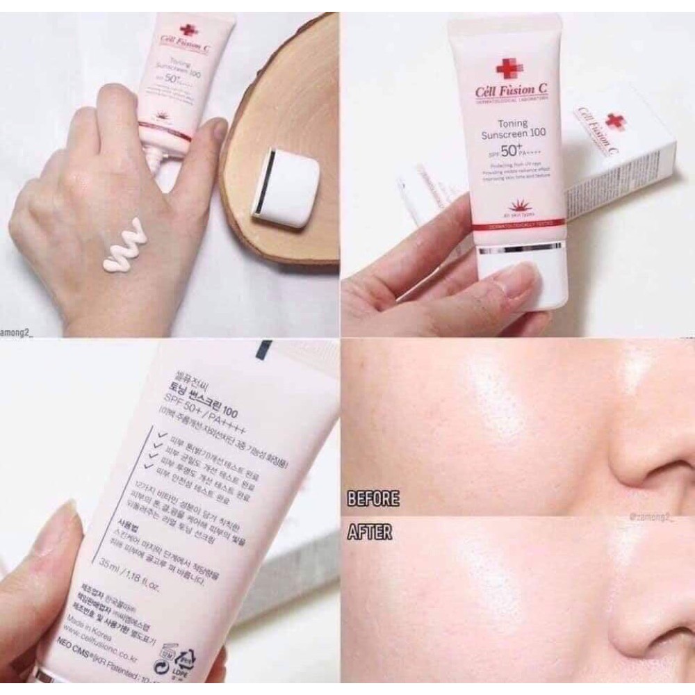 Kem chống nắng Cell Fusion C Toning Sunscreen 100 SPF50+ PA++++ màu hồng - Nâng tông nhẹ nhàng, chống nắng vượt trội