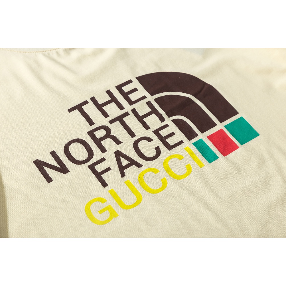 Áo Thun Cotton Tay Ngắn In Chữ Gucci The North Face Thời Trang Cho Nam Và Nữ