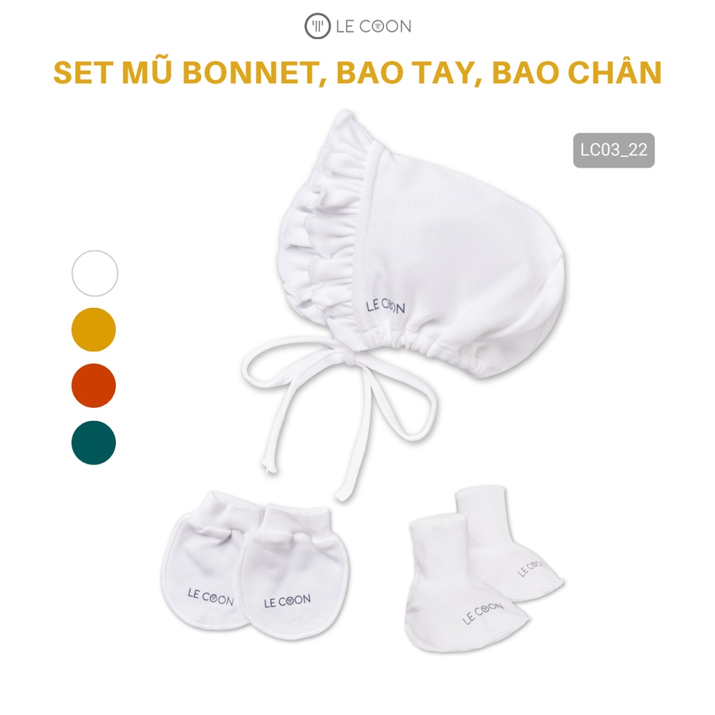 Le coon mũ bonnet, bao tay, bao chân comfy newborn - ảnh sản phẩm 2