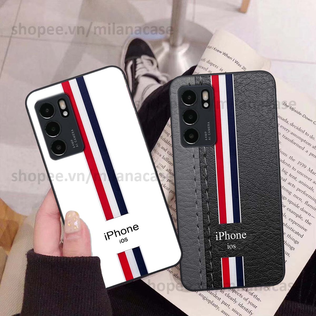 Ốp Oppo Reno6 / Reno6 Z 5G / Reno 6 in giả da phong cách thể thao, cá tính, thời trang