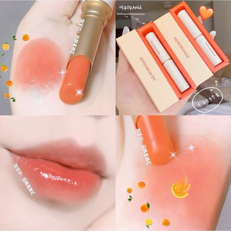 Son Thạch Dưỡng HEORANGE Vỏ Cam Hồng Môi Tự Nhiên Thay Đổi Màu Theo Nhiệt Độ Cấp Ẩm Môi Căng Bóng