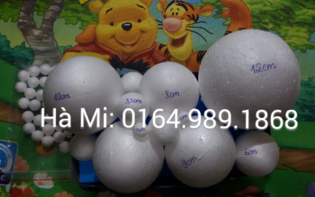 Quả cầu xốp dùng trang trí mầm non, trang trí cây thông noel, nụ xốp làm lõi hoa giấy, hoa sáp, hoa voan...