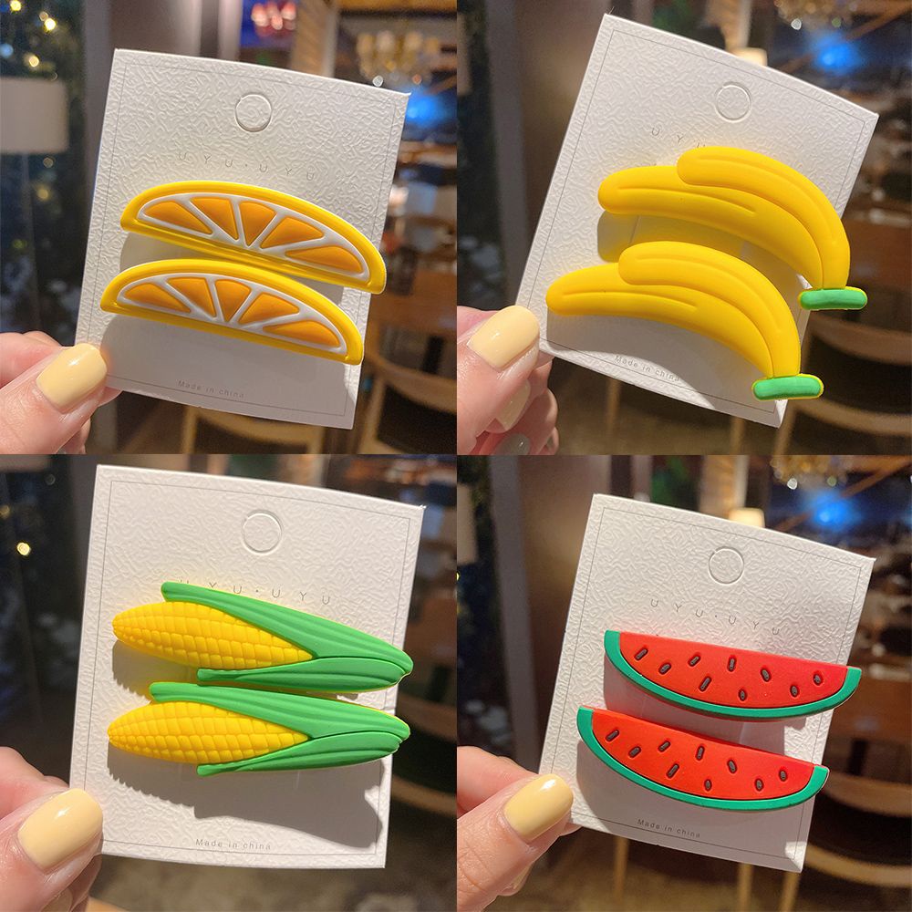 Kẹp tóc hình củ quả nhiều màu sắc độc đáo dễ thương cho bé