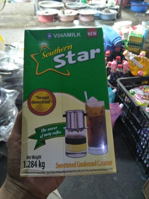 Ngôi sao Phương Nam sữa đặc có đường , khối lượng tịnh : 1,284kg