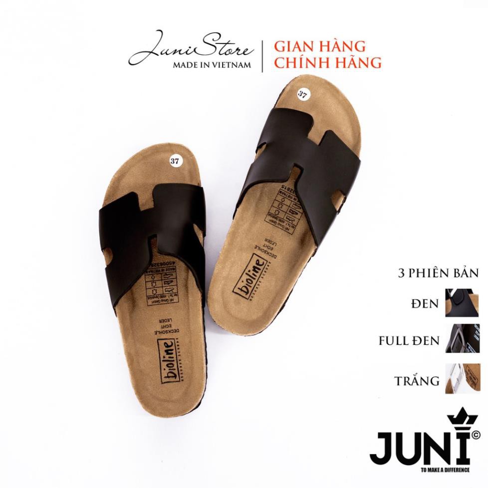 Dép sandal chống nước chữ H nam nữ, da PU cao cấp, đế trấu chính hãng Bioline Birken - PU04