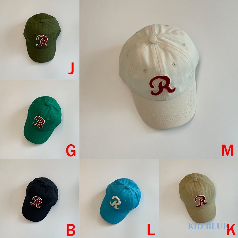 Mũ Lưỡi Trai Màu Trơn Thêu Chữ R Phong Cách Hàn Quốc Thời Trang Xuân Thu Cho Bé Trai