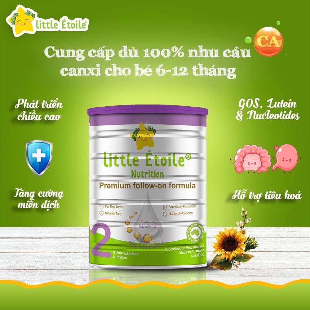 Sữa bột ngôi sao nhỏ max biocare Little etoile nutrition premium infant formula hàng nhập khẩu úc số 2 hôp 800g