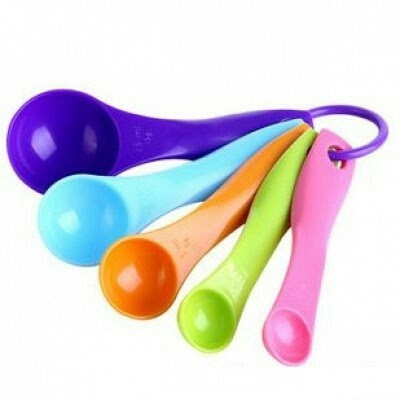 Bộ muỗng đong nhiều màu, thìa đong 5 cái nhiều màu - melamine phíp Measuring Spoons