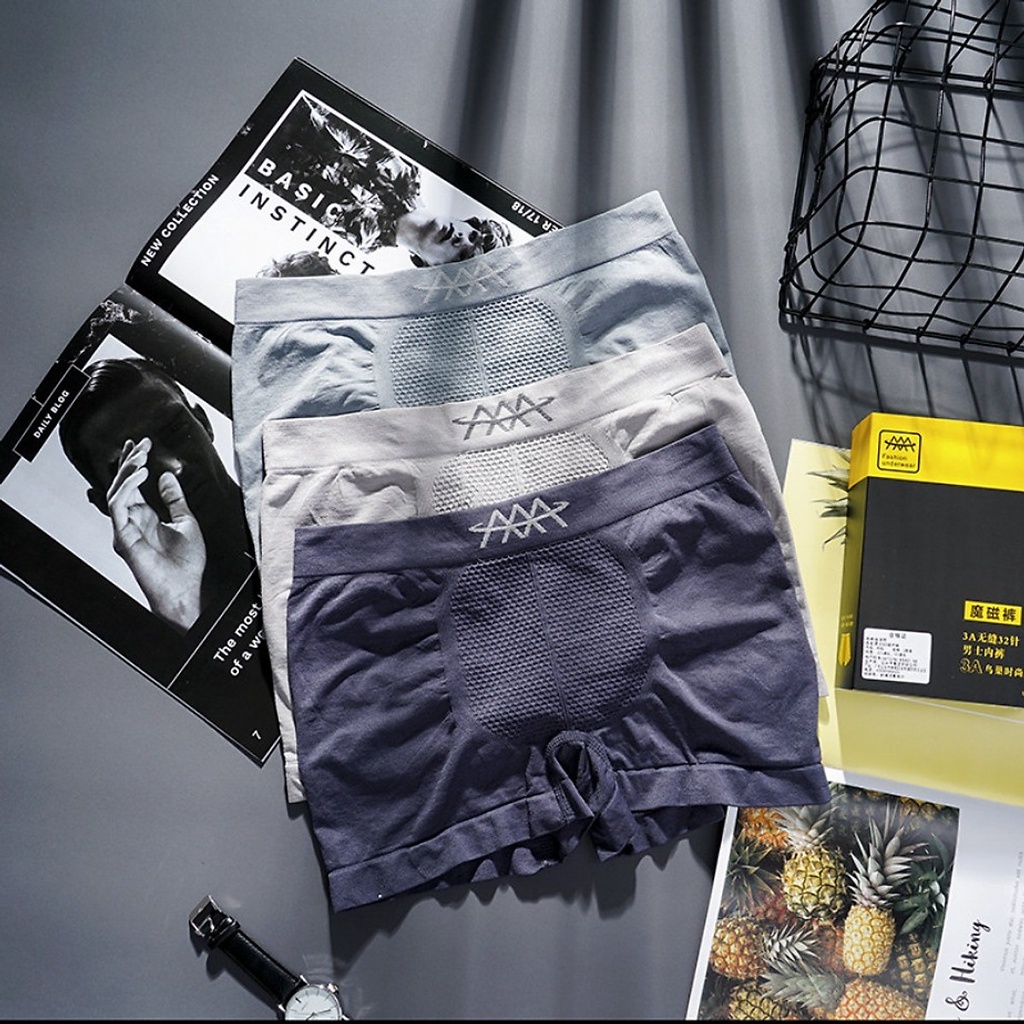 Hộp 3 quần lót 5D nam cao cấp 3A-Quần lót nam boxer kháng khuẩn cao cấp