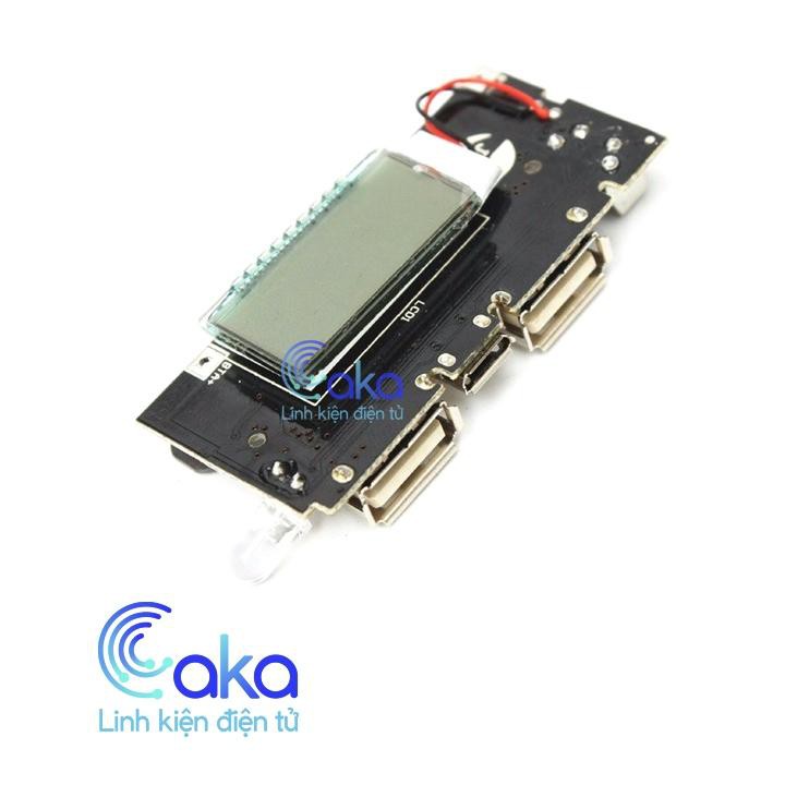 Caka Mạch sạc Pin dự phòng 2A 2 cổng USB hiển thị LCD