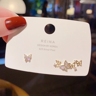 Asymmetric hollow butterfly earrings
