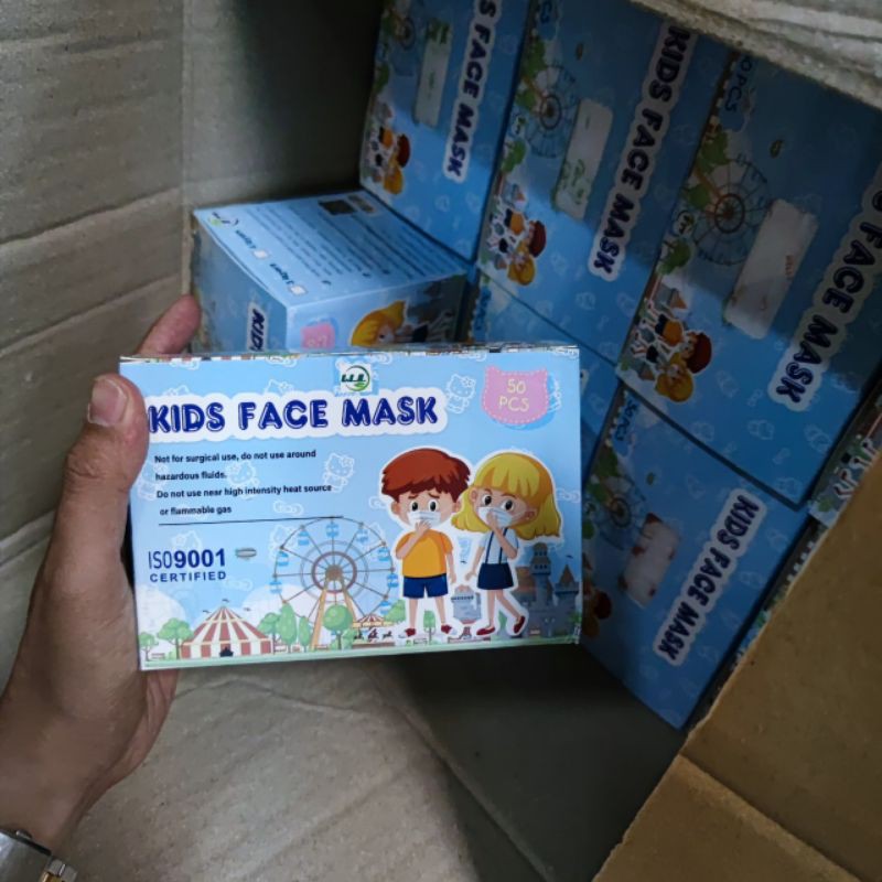 [Hộp 50 chiếc] Khẩu trang trẻ em Boniboni hình dễ thương, quai đeo không đau tai -  Soleil shop