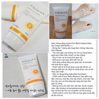 Kem chống nắng A'pieu Pure Block Natural