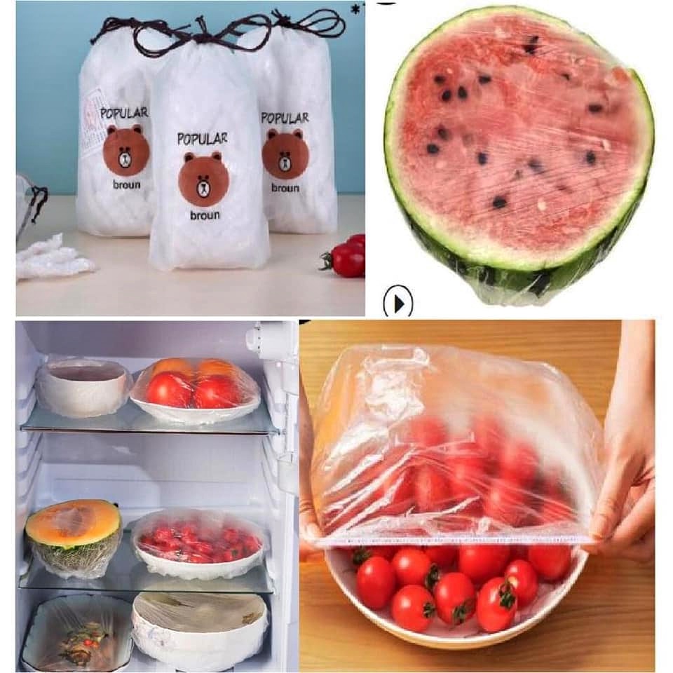 Màng bọc thực phẩm gấu 1 túi 100 chiếc