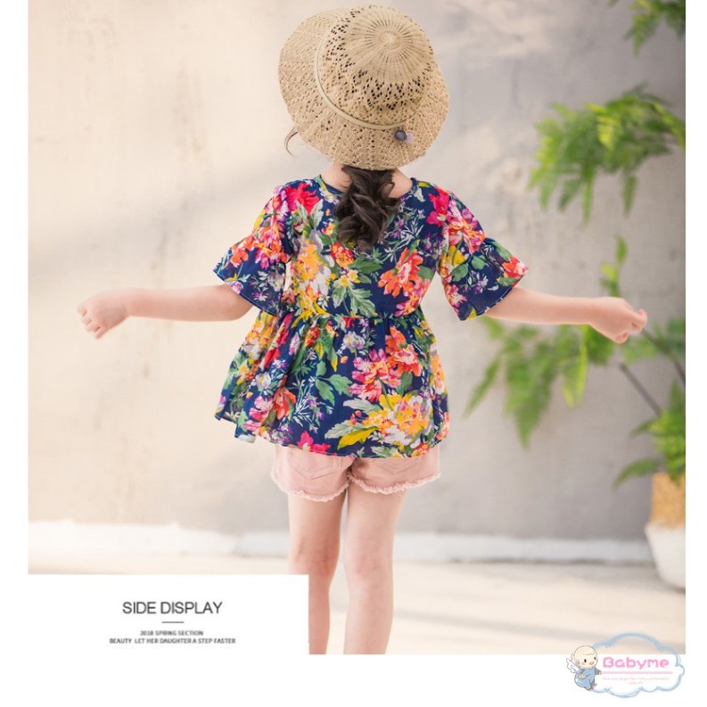 Áo cotton in hoa cho cho bé gái sơ sinh
