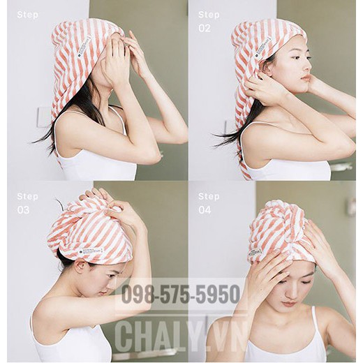 Khăn quấn làm khô tóc nhanh nội địa Nhật Bản