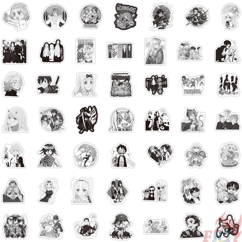 Set 100 miếng dán trang trí chống thấm nước họa tiết hoạt hình đáng yêu